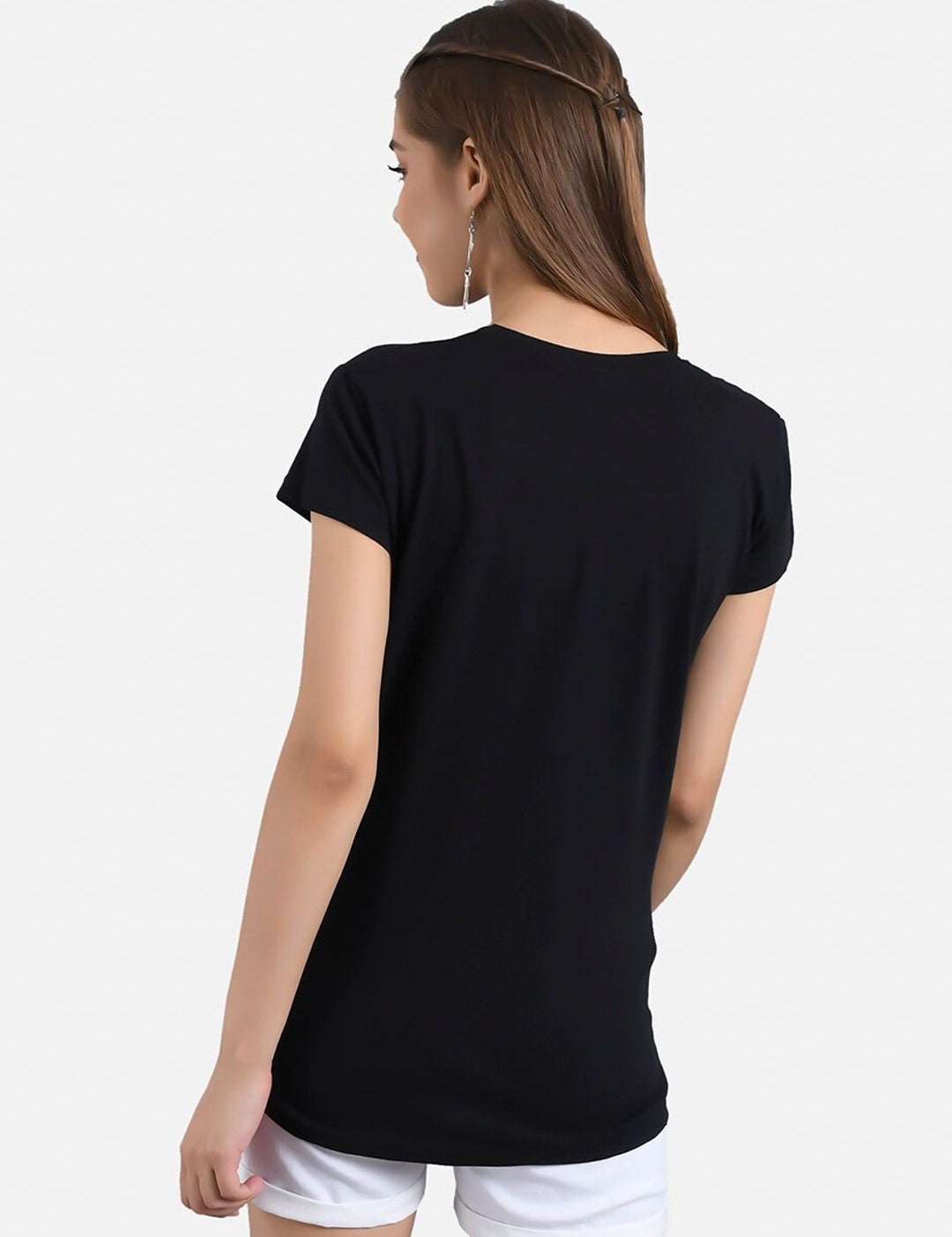 Kotty Women Blue & Black Pack of 2 Print T-shirt