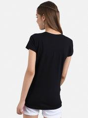 Kotty Women Blue & Black Pack of 2 Print T-shirt