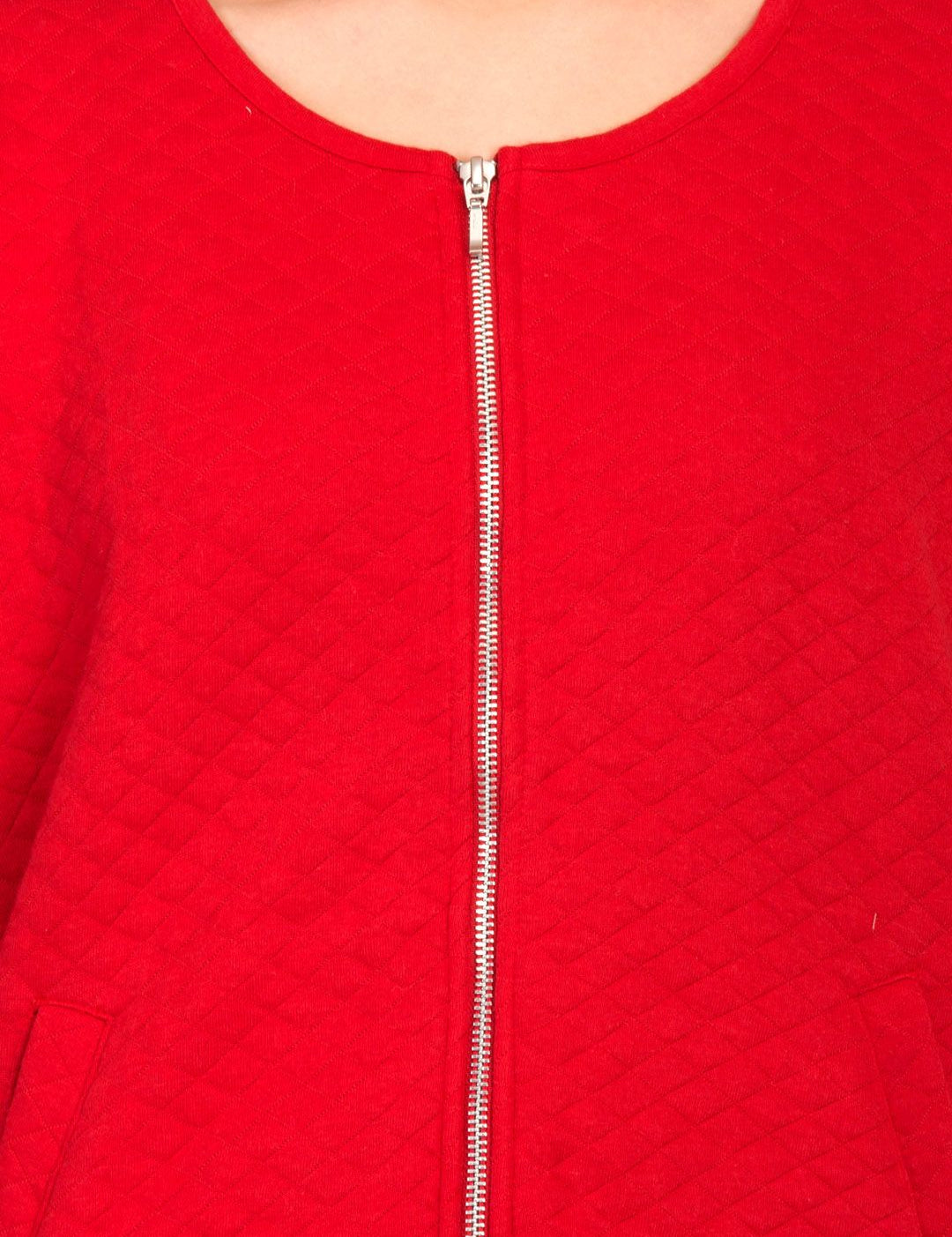 Kotty Women Red Self Design Tailored Jacket