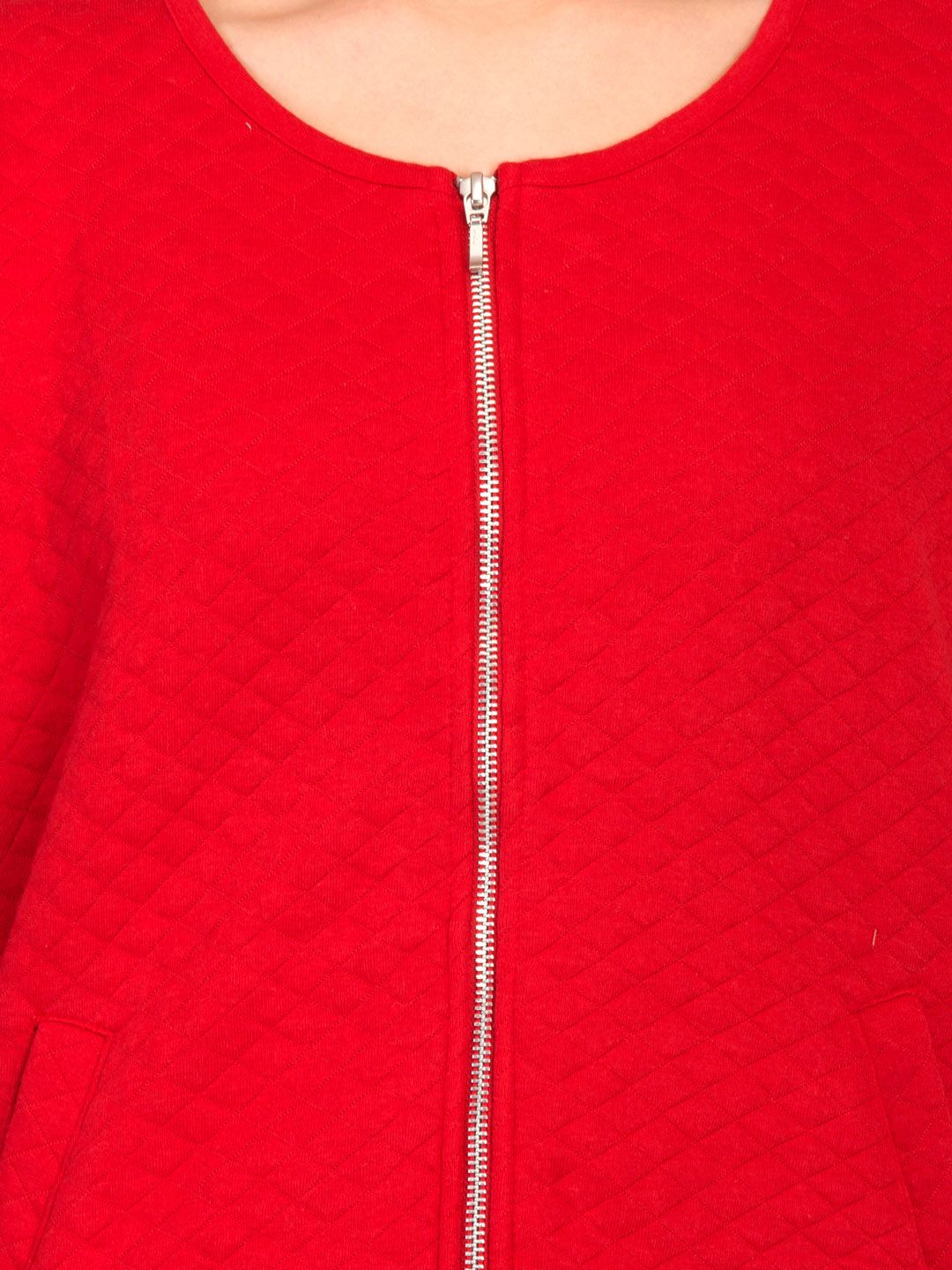 Kotty Women Red Self Design Tailored Jacket