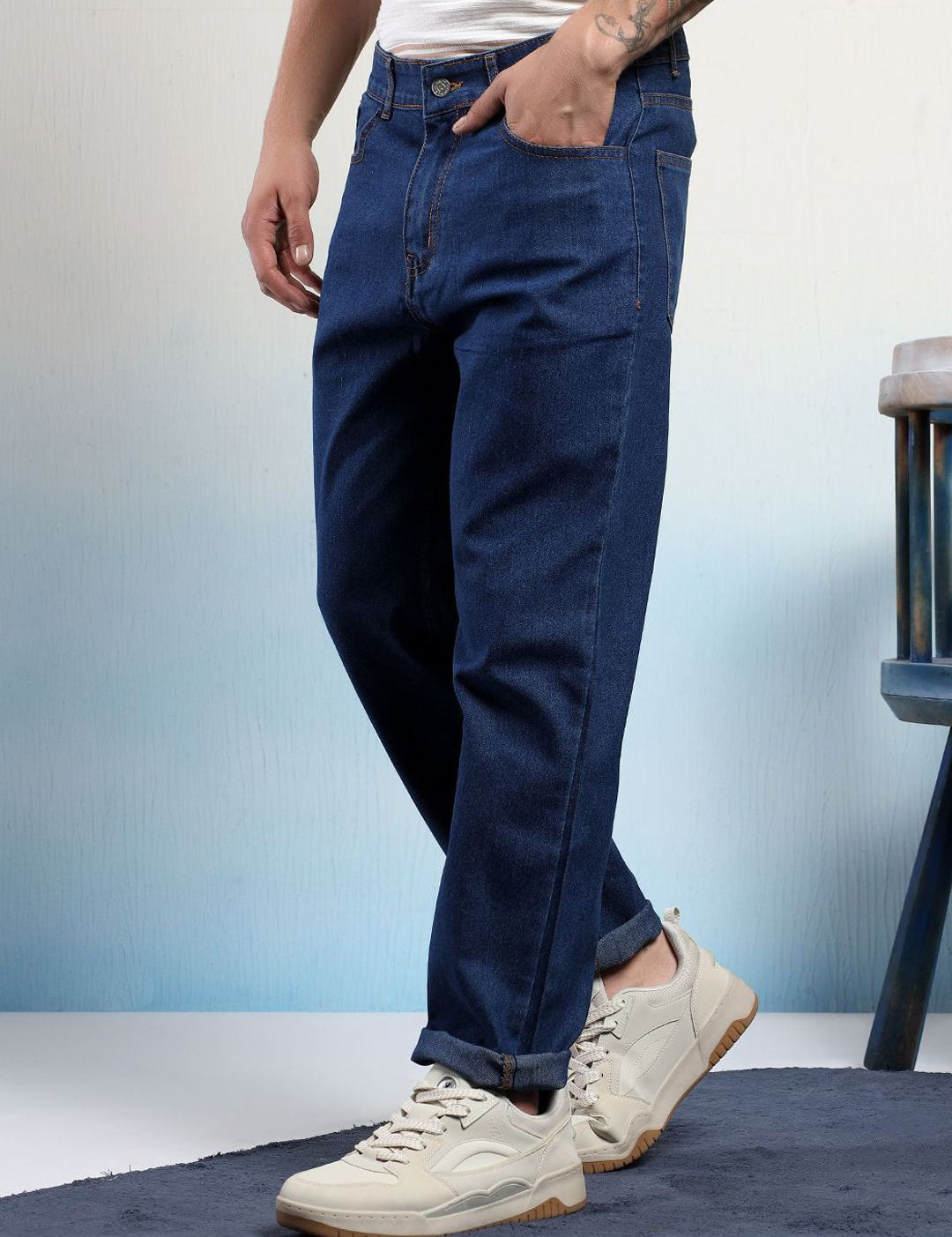 Kotty Men Straight Fit Low-Rise Stretchable Jeans