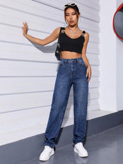 Kotty Women Jean Straight Fit High-Rise Light Fade Stretchable Jeans