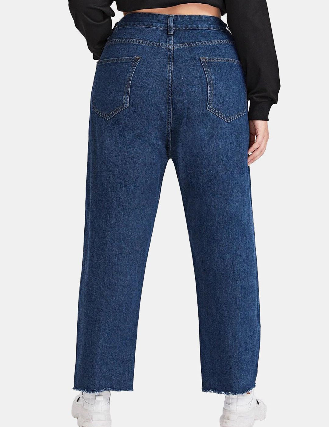 Kotty Women Blue Jean High Rise Straight Fit Stretchable Cotton Jeans