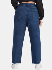 Kotty Women Blue Jean High Rise Straight Fit Stretchable Cotton Jeans