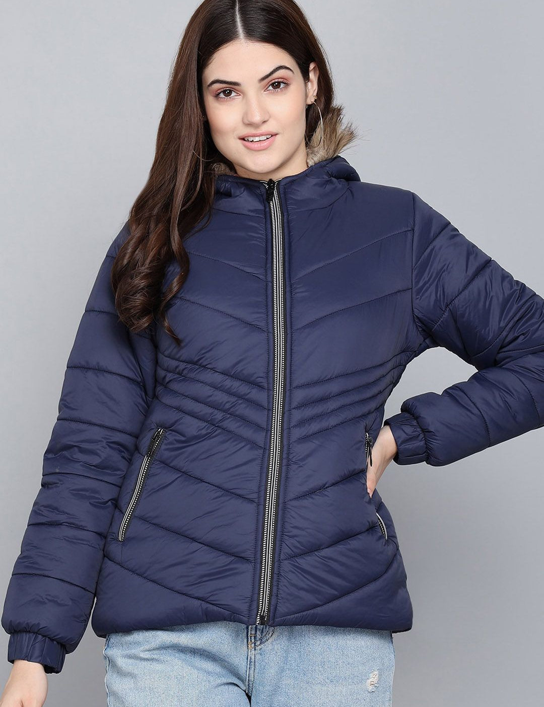 Kotty Women Blue Outdoor Puffer Jacket