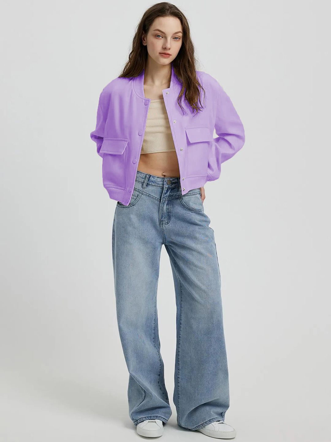 Kotty Lavender Fleece Open Front Jacket