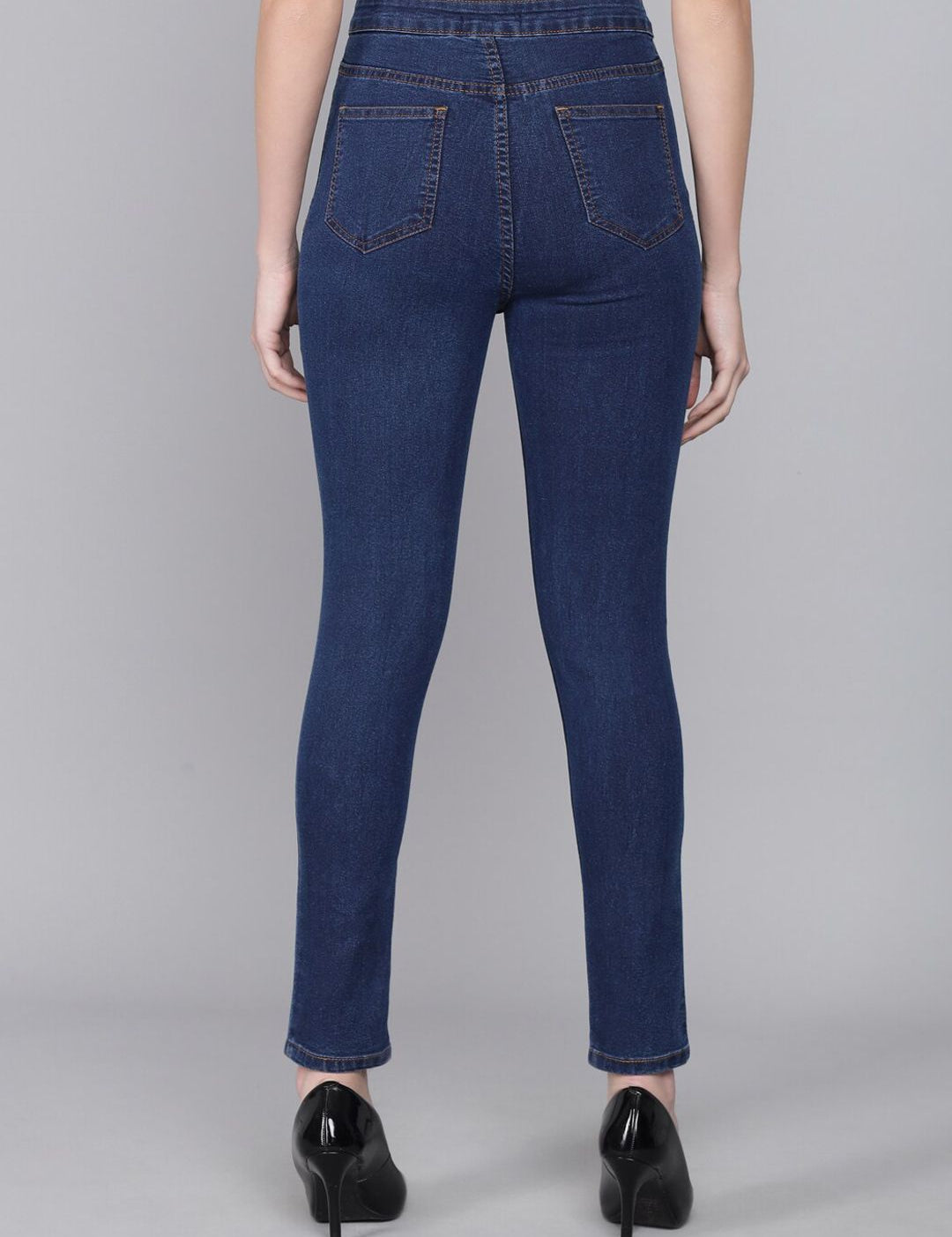 Kotty Women Blue Skinny Fit High-Rise Low Distress Jeans