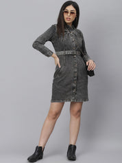 Kotty Women Black Solid Shirt Dress