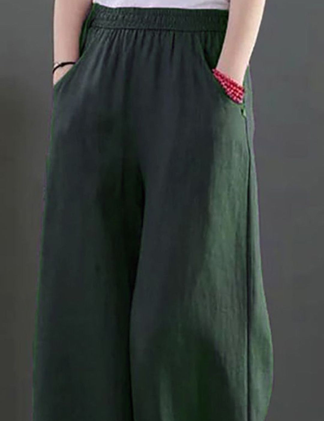 Kotty Women Loose Fit High-Rise Cotton Parallel Trousers