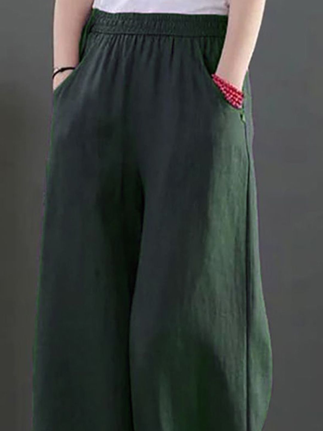 Kotty Women Loose Fit High-Rise Cotton Parallel Trousers