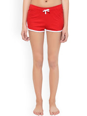 Kotty Women Red Solid Lounge Shorts