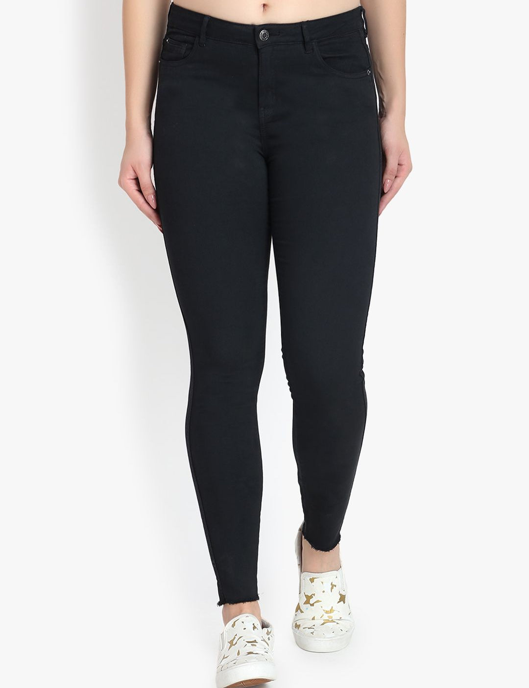 Kotty Women Black Skinny Fit High-Rise Clean Look Stretchable Jeans