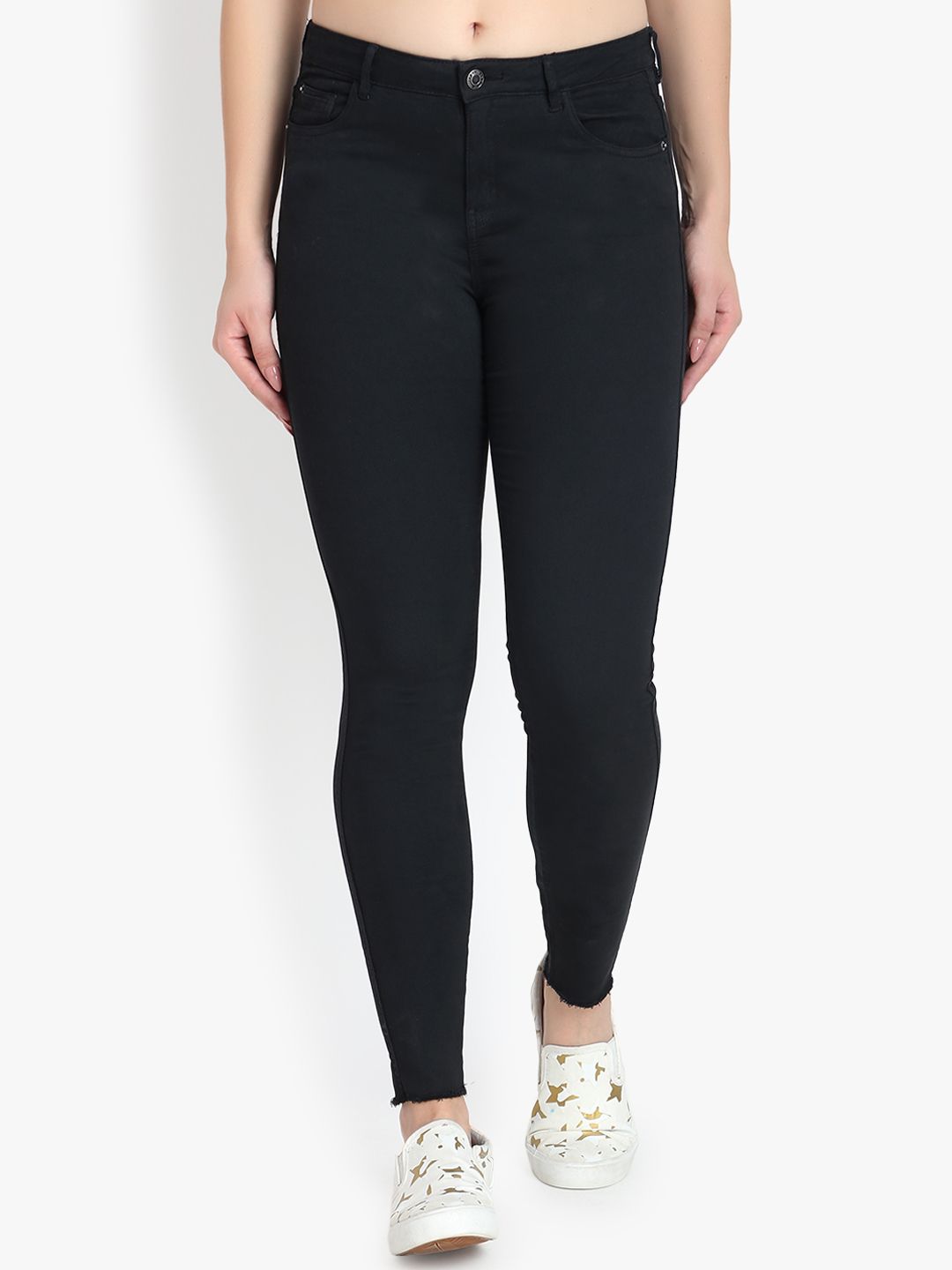 Kotty Women Black Skinny Fit High-Rise Clean Look Stretchable Jeans