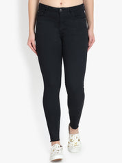 Kotty Women Black Skinny Fit High-Rise Clean Look Stretchable Jeans