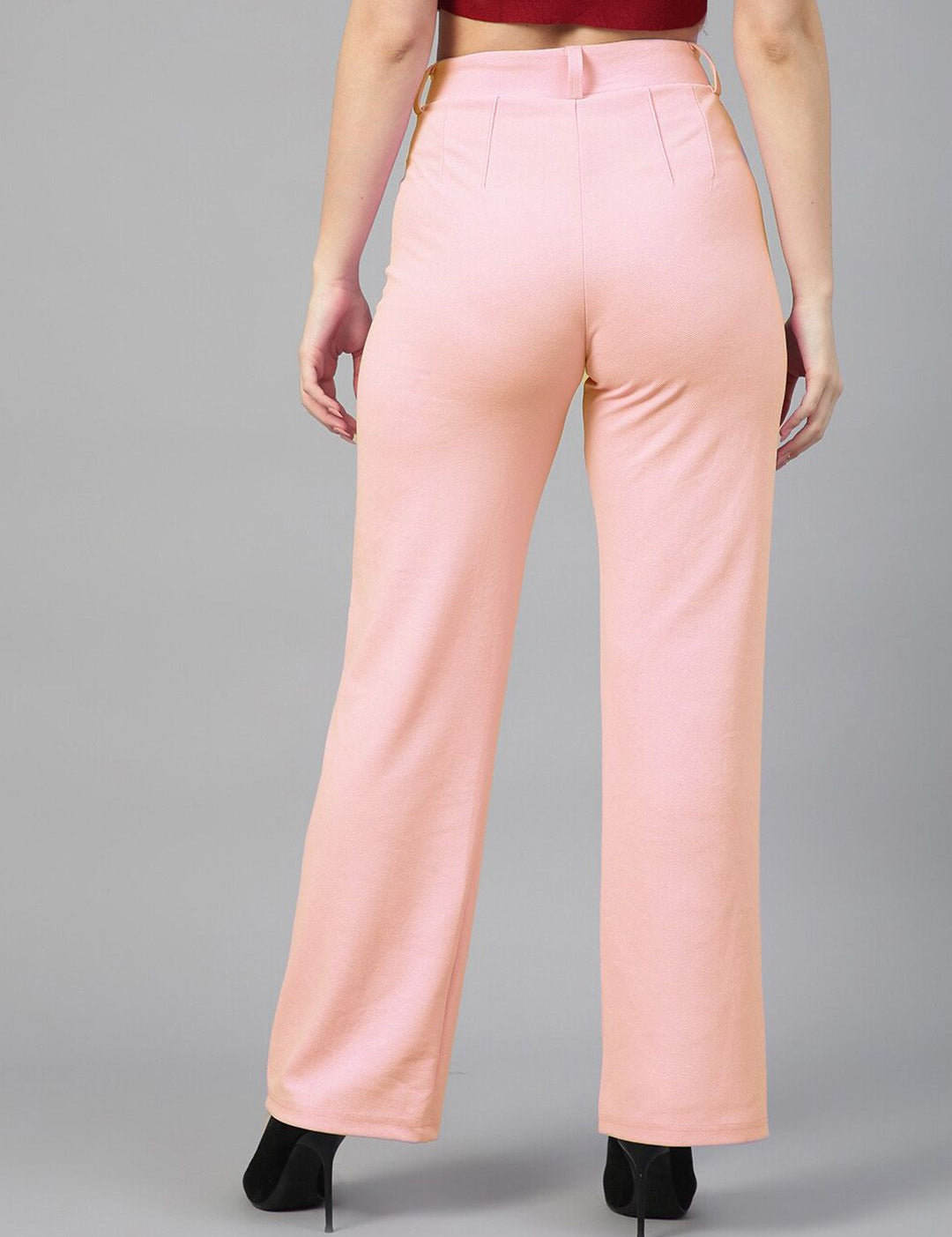 Kotty Women Straight Fit High-Rise Easy Wash Trousers