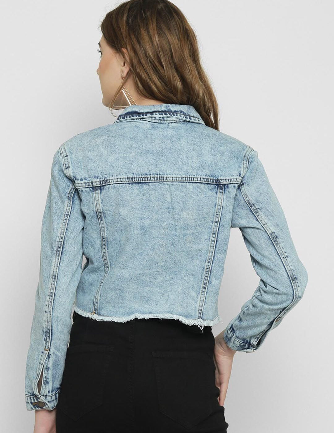 Kotty Washed Crop Denim Jacket