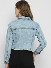 Kotty Washed Crop Denim Jacket