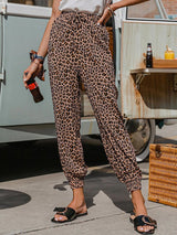Kotty Women Animal Printed Relaxed Slim Fit High-Rise Easy Wash Trousers