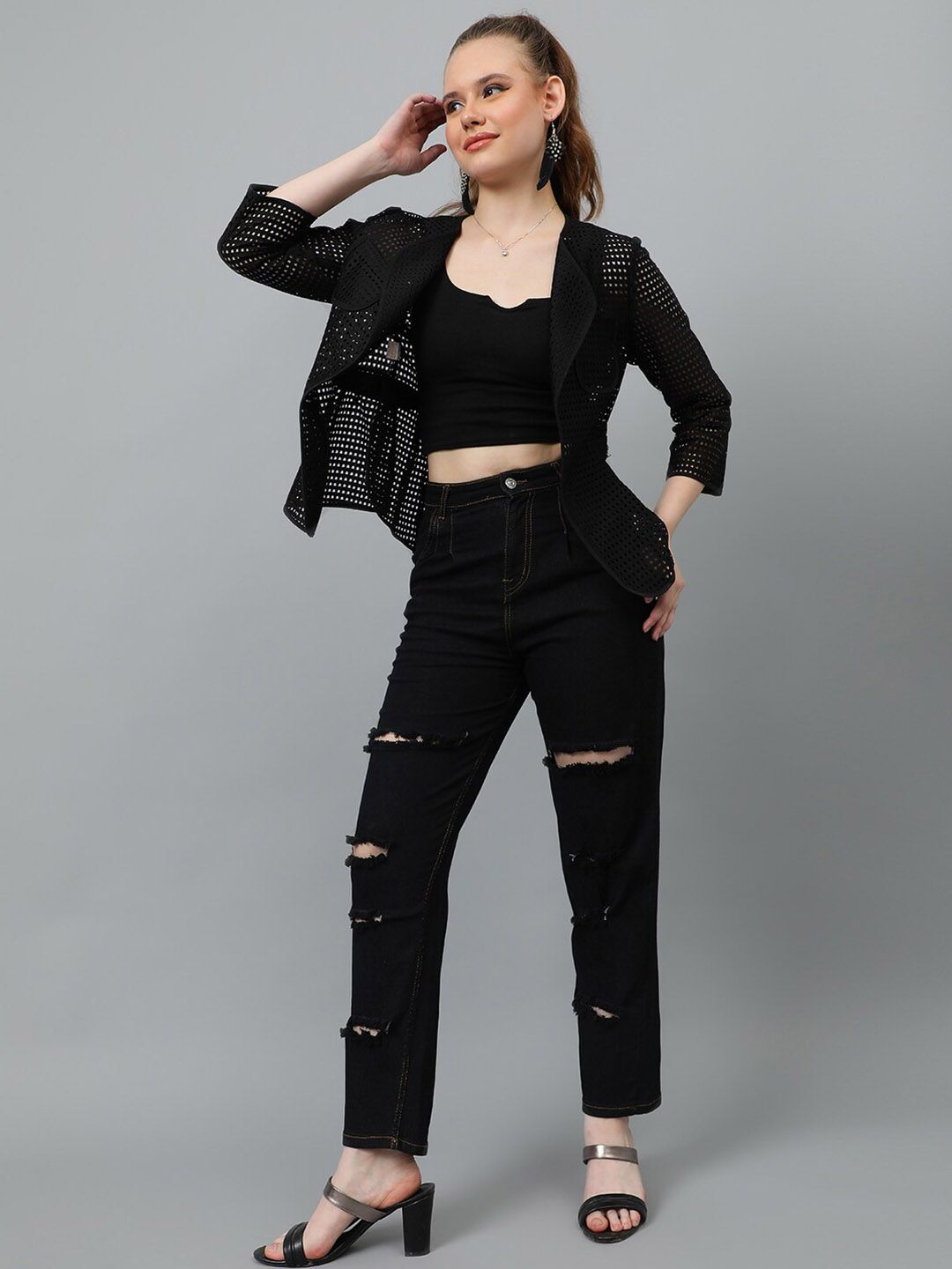 Kotty Women Jean Slim Fit Mildly Distressed Stretchable Jeans