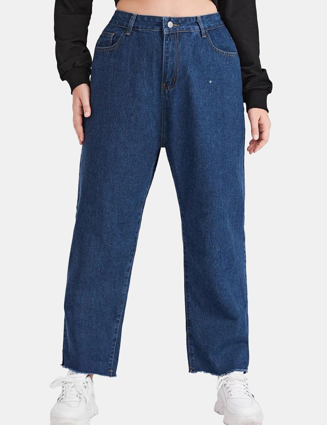 Kotty Women Blue Jean High Rise Straight Fit Stretchable Cotton Jeans