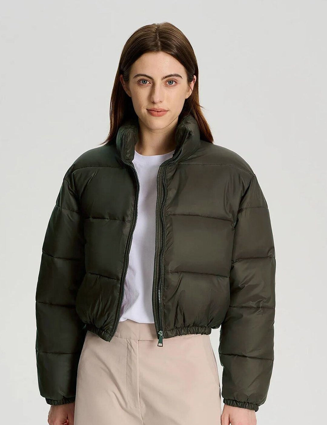 Kotty Stand Collar Crop Puffer Jacket