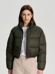 Kotty Stand Collar Crop Puffer Jacket