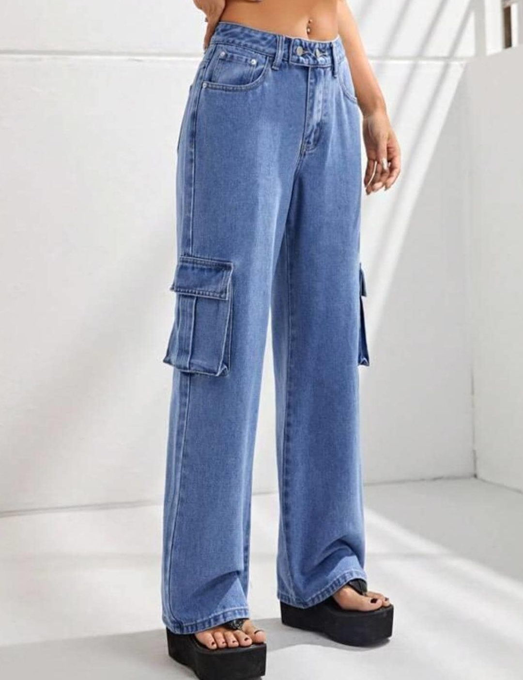 Kotty Women Jean Straight Fit High-Rise Highly Distressed Cotton Stretchable Jeans