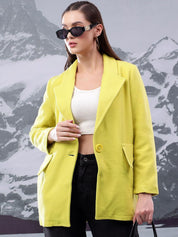 Kotty Women Notched Lapel Single-Breasted Overcoat