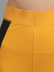 Kotty Women Yellow & Maroon Colourblocked Ankle-Length Tights