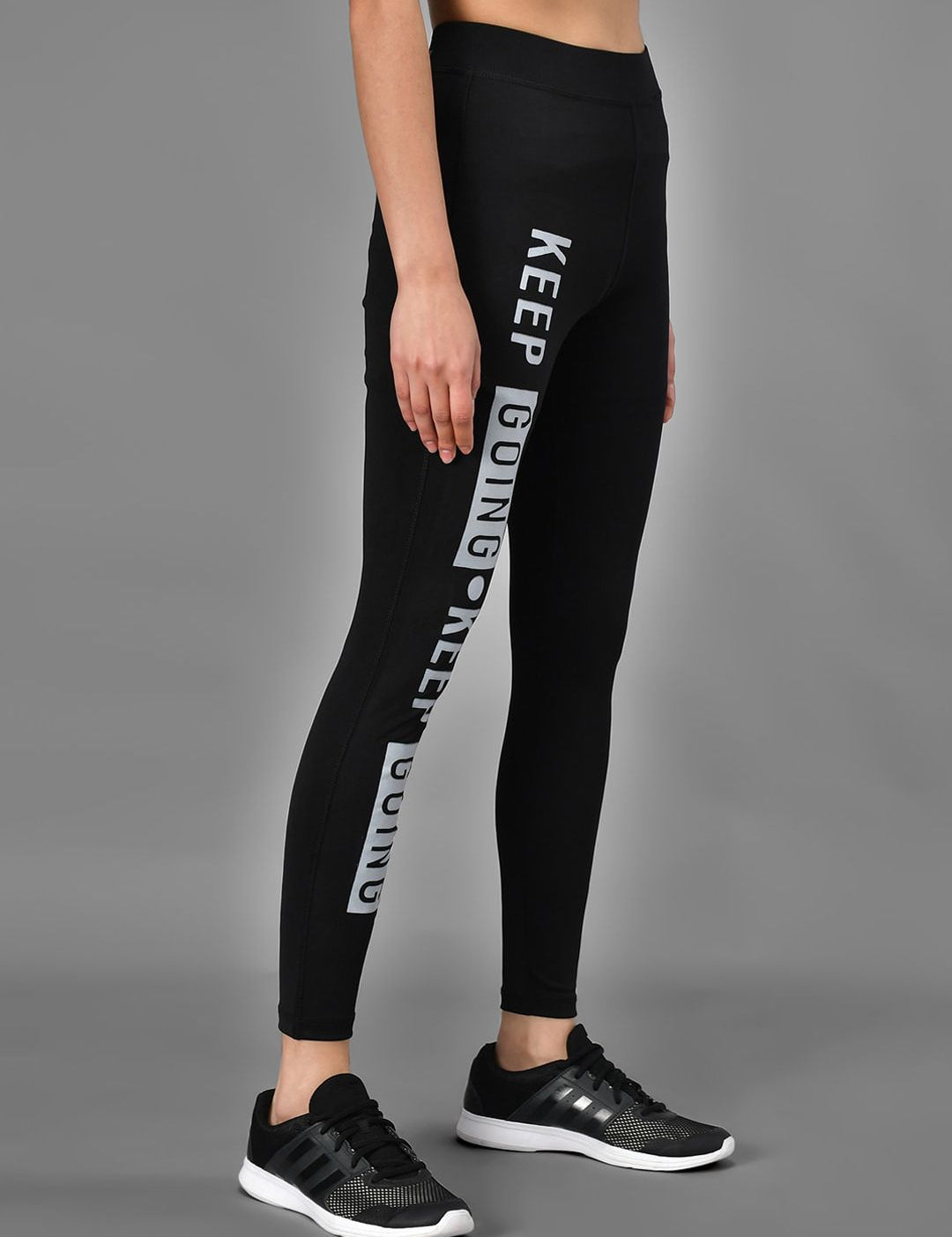 Kotty Women Black & White Printed Tights