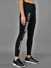 Kotty Women Black & White Printed Tights