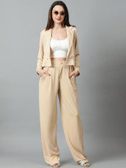 KOTTY BIZwear Basics Notched Lapel Collar Coat & Trousers