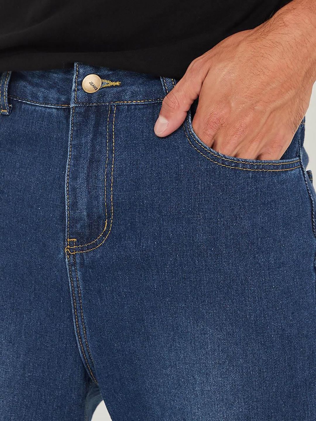 Kotty Men Blue Jean Low-Rise Clean Look Light Fade Stretchable Jeans