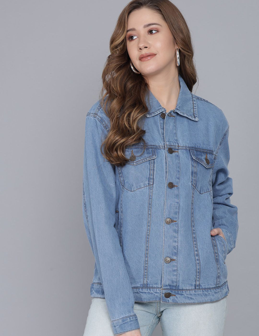 Kotty Women Blue Washed Denim Jacket