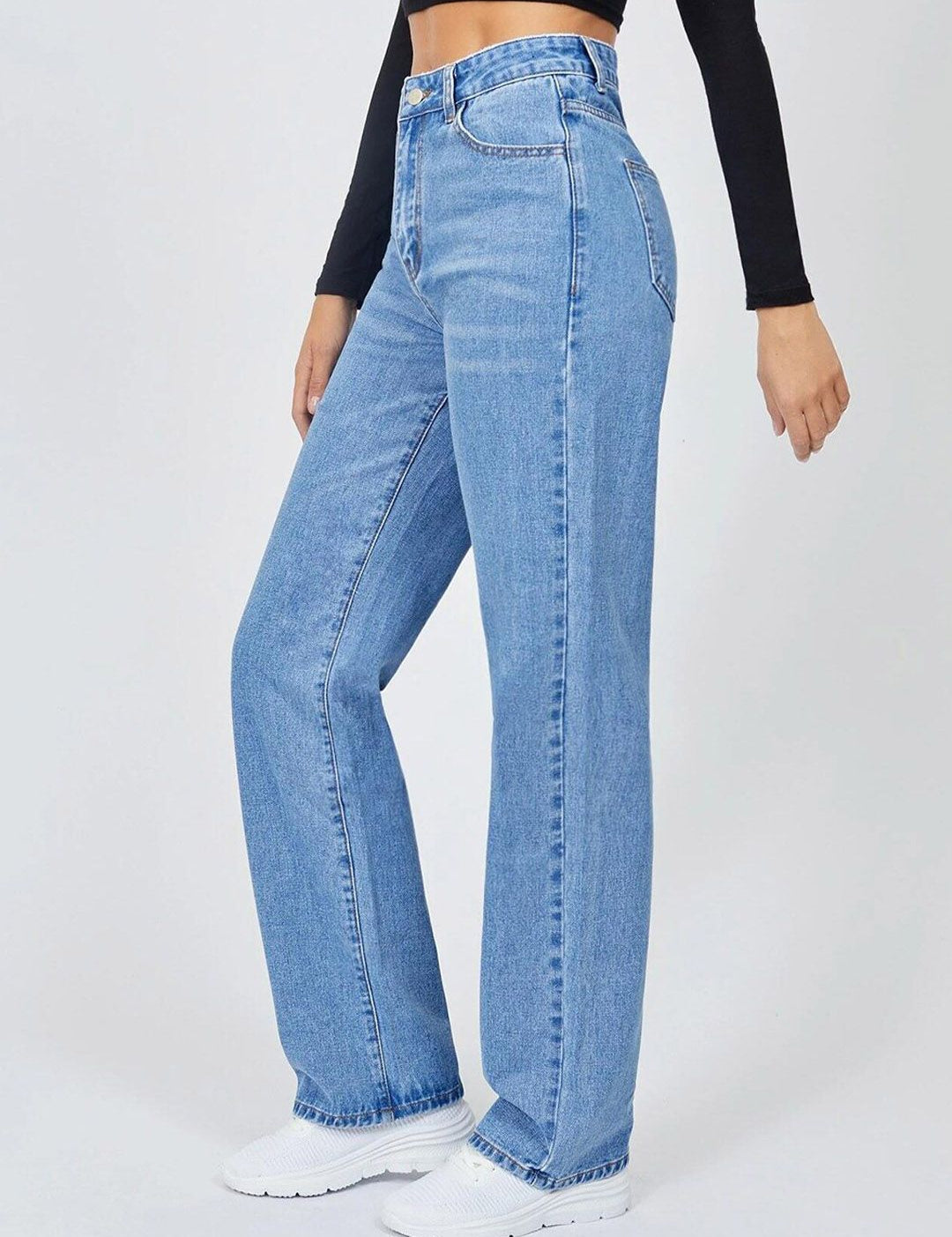 Kotty Women Jean Straight Fit High-Rise Light Fade Stretchable Jeans