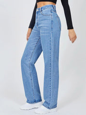 Kotty Women Jean Straight Fit High-Rise Light Fade Stretchable Jeans