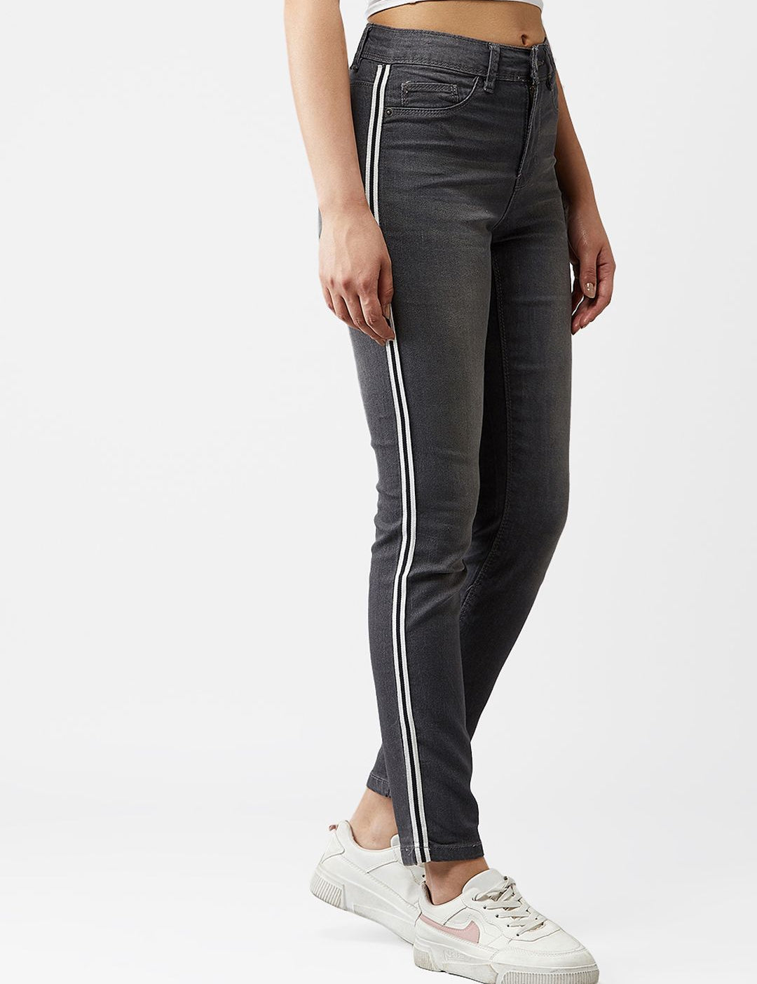 Kotty Women Grey Skinny Fit High-Rise Clean Look Stretchable Jeans