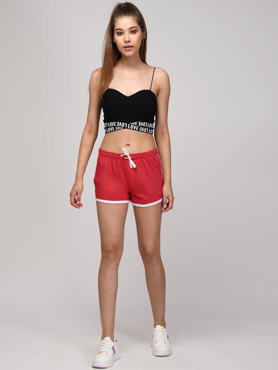 Kotty Pack of 2 Women Slim Fit Low-Rise Gym Cotton Shorts