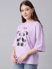 Kotty Graphic Printed Drop Shoulder Sleeves Oversized T-shirt