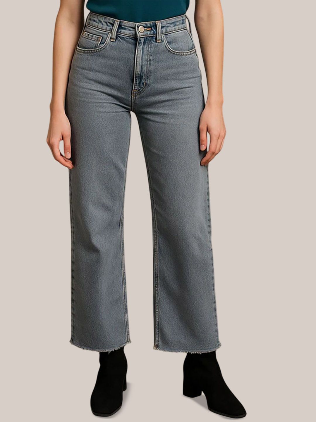 Kotty Women Straight Fit High-Rise Stretchable Jeans