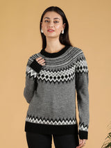 Kotty Women Geometric Design Cotton Cardigan