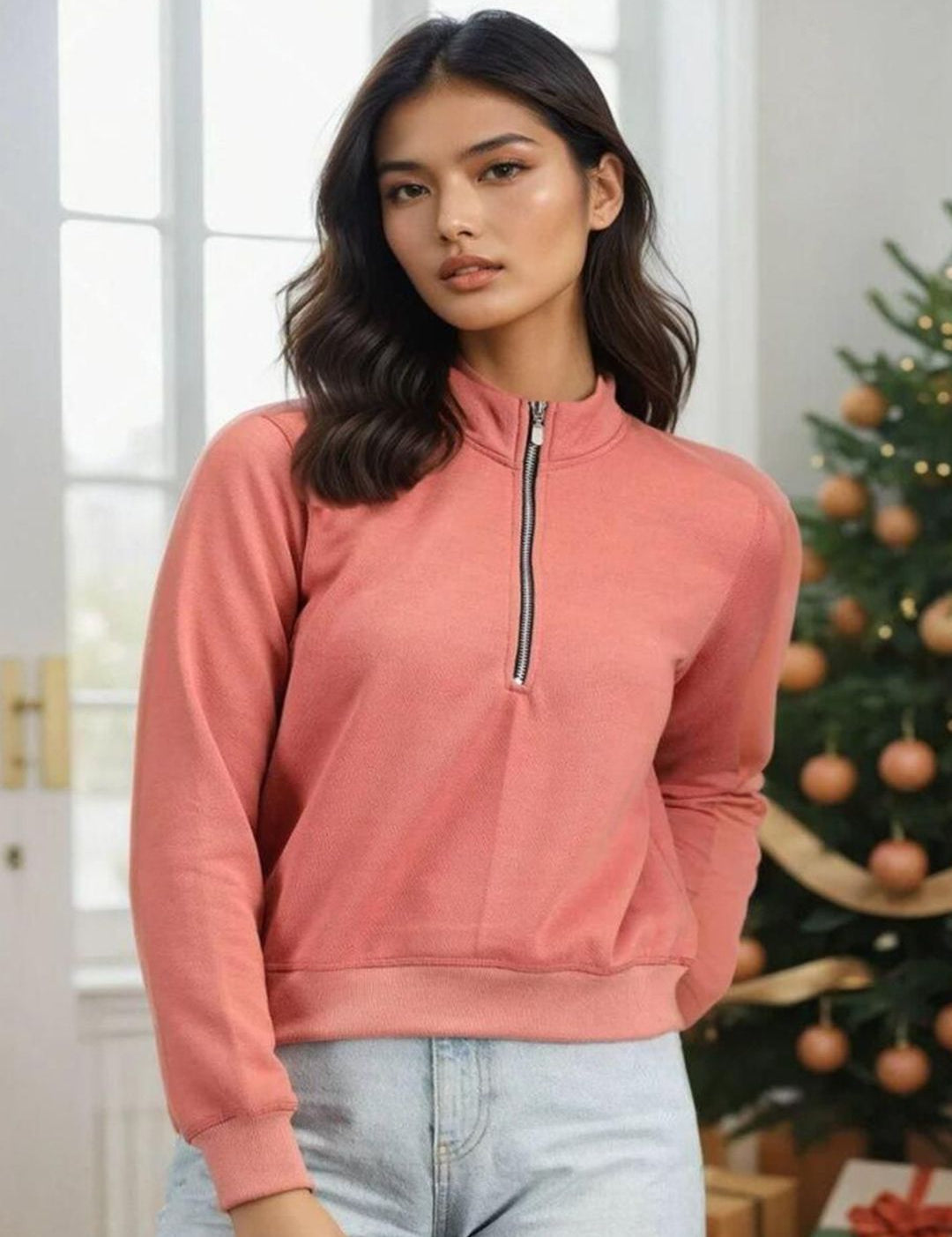 Kotty Women Round Neck Dry Fit Pullover Sweatshirt