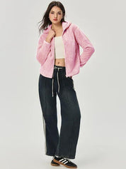 Kotty Women Hooded Self Design Open Front Jacket