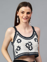 Kotty Women Self Design Scoop Neck Cotton Top