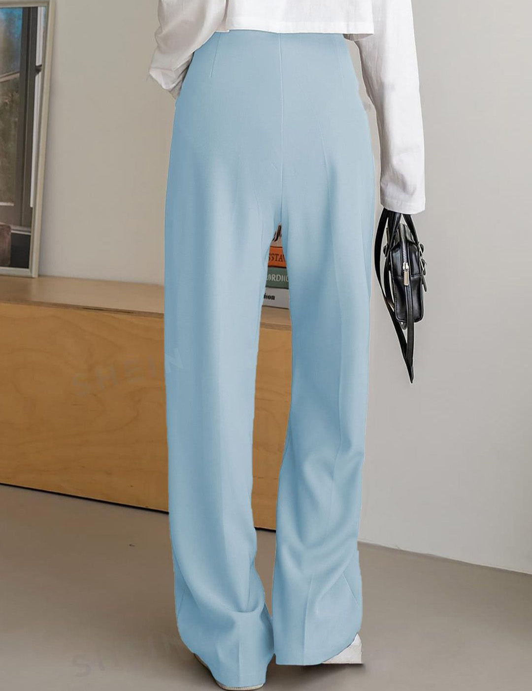 Kotty Women Straight Fit High-Rise Easy Wash Pleated Formal Trousers