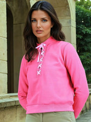 Kotty Women Solid Mock Collar Sweatshirt