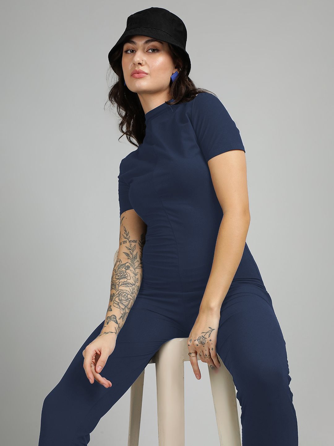 Kotty Women Mock Neck Basic Jumpsuit