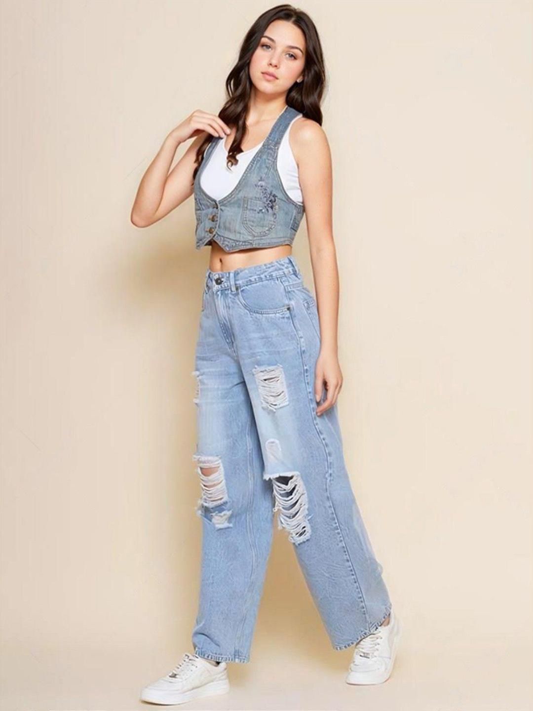 Kotty Women Straight Fit High-Rise Stretchable Jeans