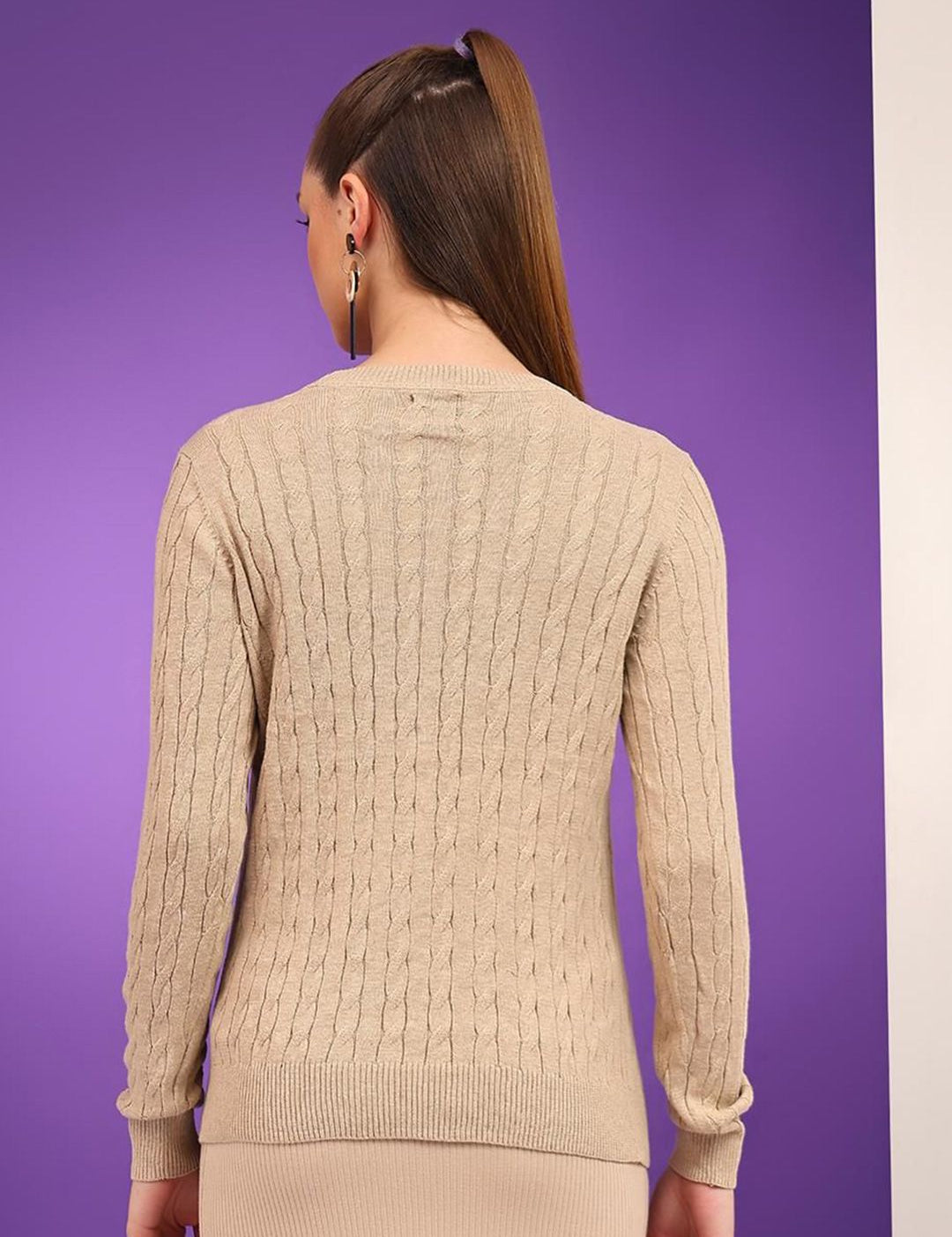 Kotty Women Cable Knit Pullover Sweater