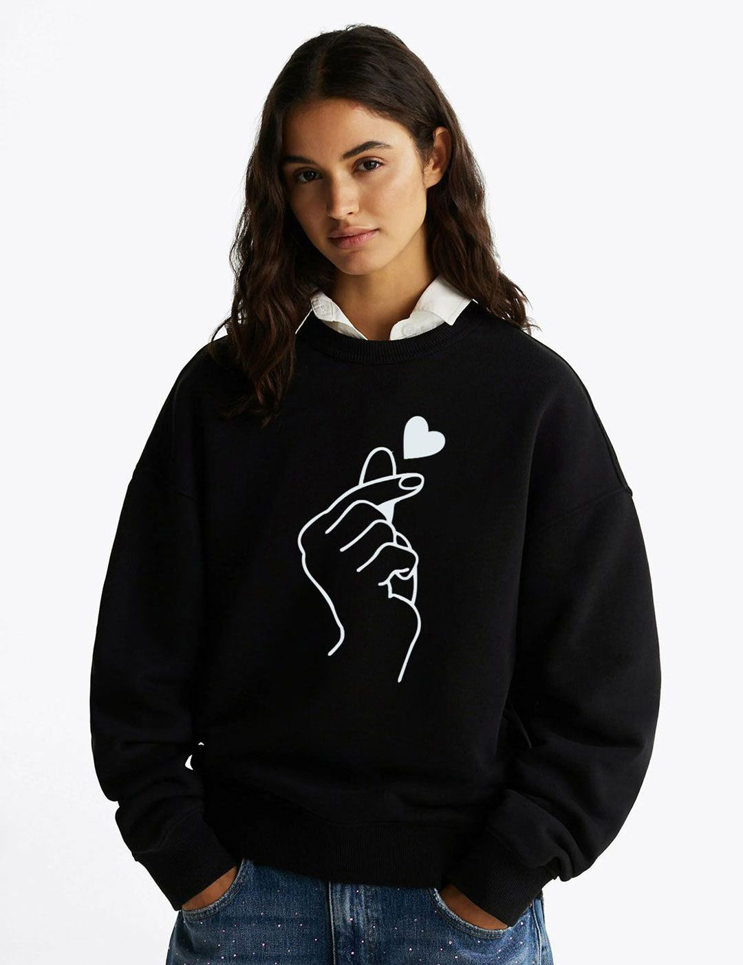 Kotty Women Graphic Printed Round Neck Long Sleeves Pullover Sweatshirt